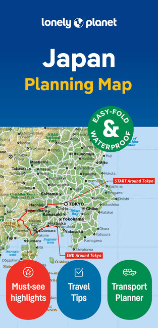 Lonely Planet Japan Planning Map: Durable, Waterproof, Easy-Fold Travel Map with Attractions, Itineraries & Transport Guide Handy Slipcase for Japan A (Map)